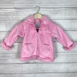 London Fog Pink Faux Suede Winter Coat